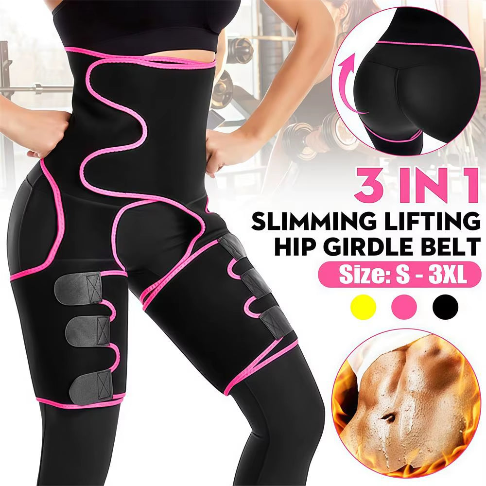 Body 3-In-1 Waist and Thigh Trimmer for Women Weight Loss Butt Lifter Waist Trainer Slimming Support Belt Hip Raise Shapewear