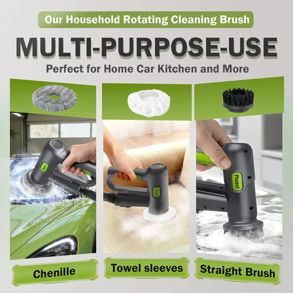 CleanPro Pressurized Handheld Steam Cleaner & Rechargeable Spin Scrubber – Powerful, Portable Cleaning for Every Surface