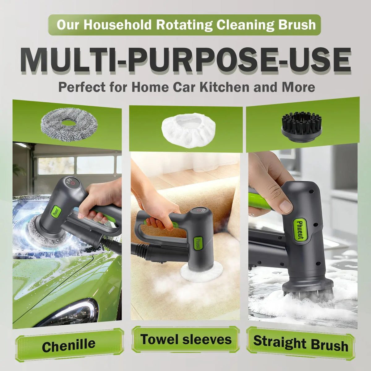 CleanPro Pressurized Handheld Steam Cleaner & Rechargeable Spin Scrubber – Powerful, Portable Cleaning for Every Surface