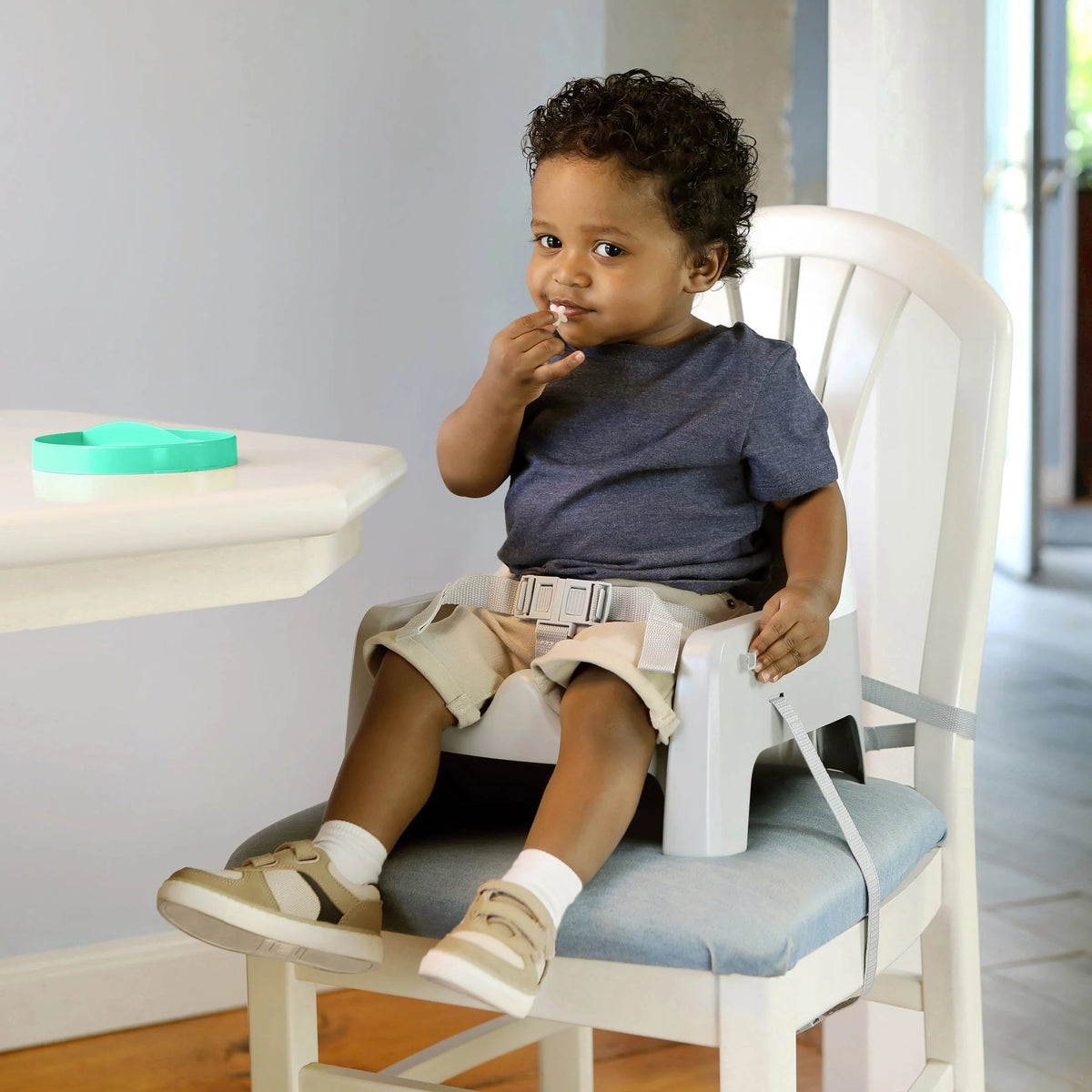 Deluxe Learn-To-Dine Feeding Seat, Ages 6 Months to 3 Years, Orange and Teal