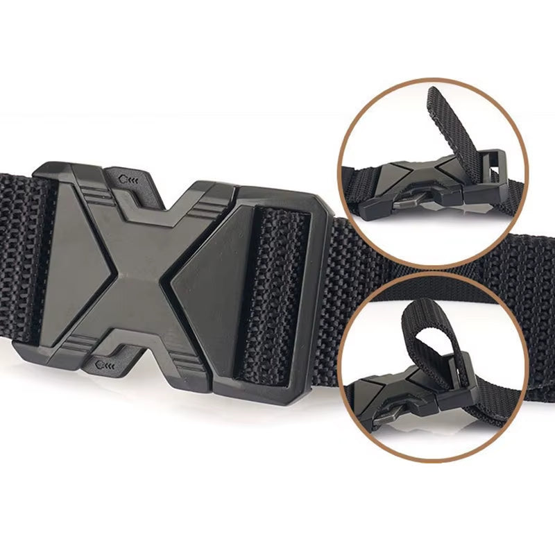 The New Men'S 125Cm Buckle Belt Nylon Braided Lightweight Breathable Daily Commuter Men'S Belt