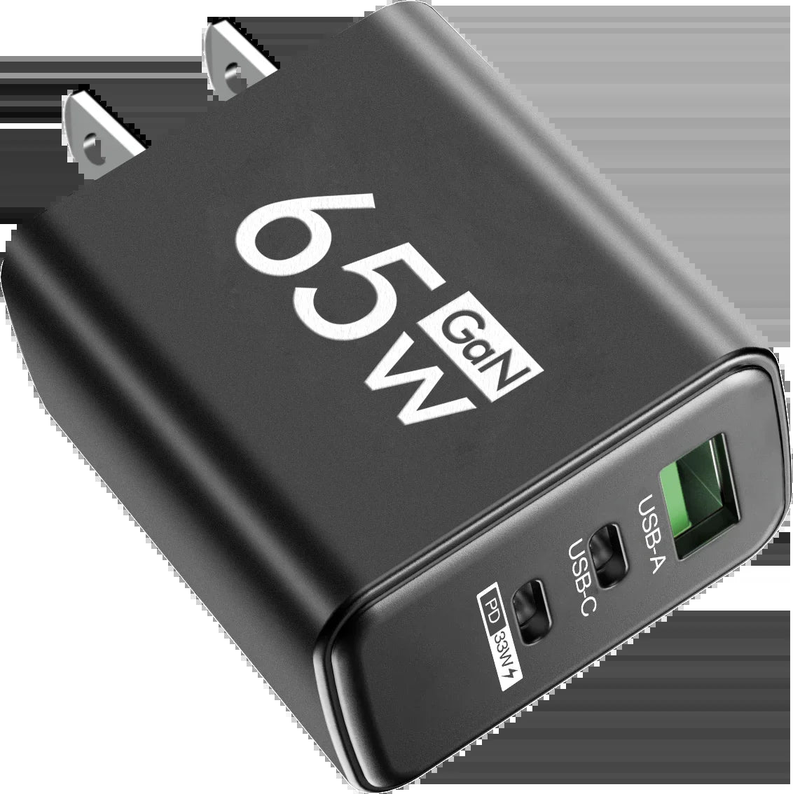 Total 65W Gan Charger USB PD Type C Fast Charging Mobile Phone Adapter QC3.0 for Iphone 14 15 Pro Max Samsung Galaxy S24 Xiaomi