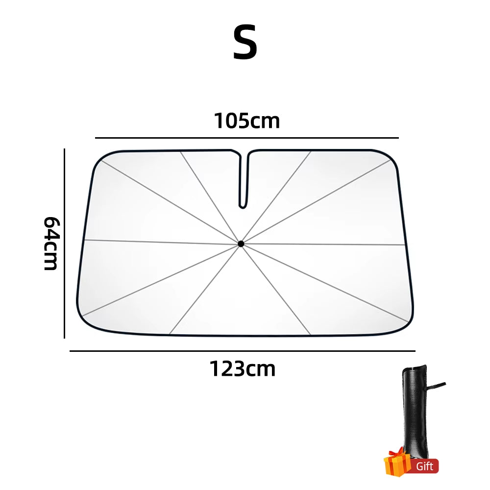 SunShield 360 – Rotatable Umbrella-Style Car Windshield Sunshade with UV & Heat Protection