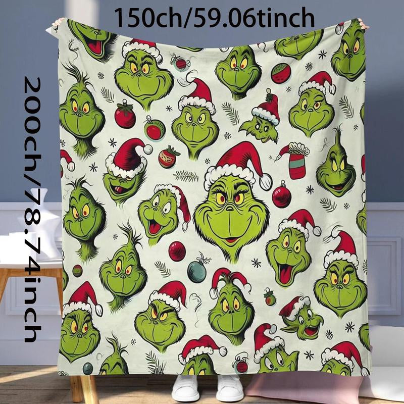 Grinch Pattern Throw Blanket