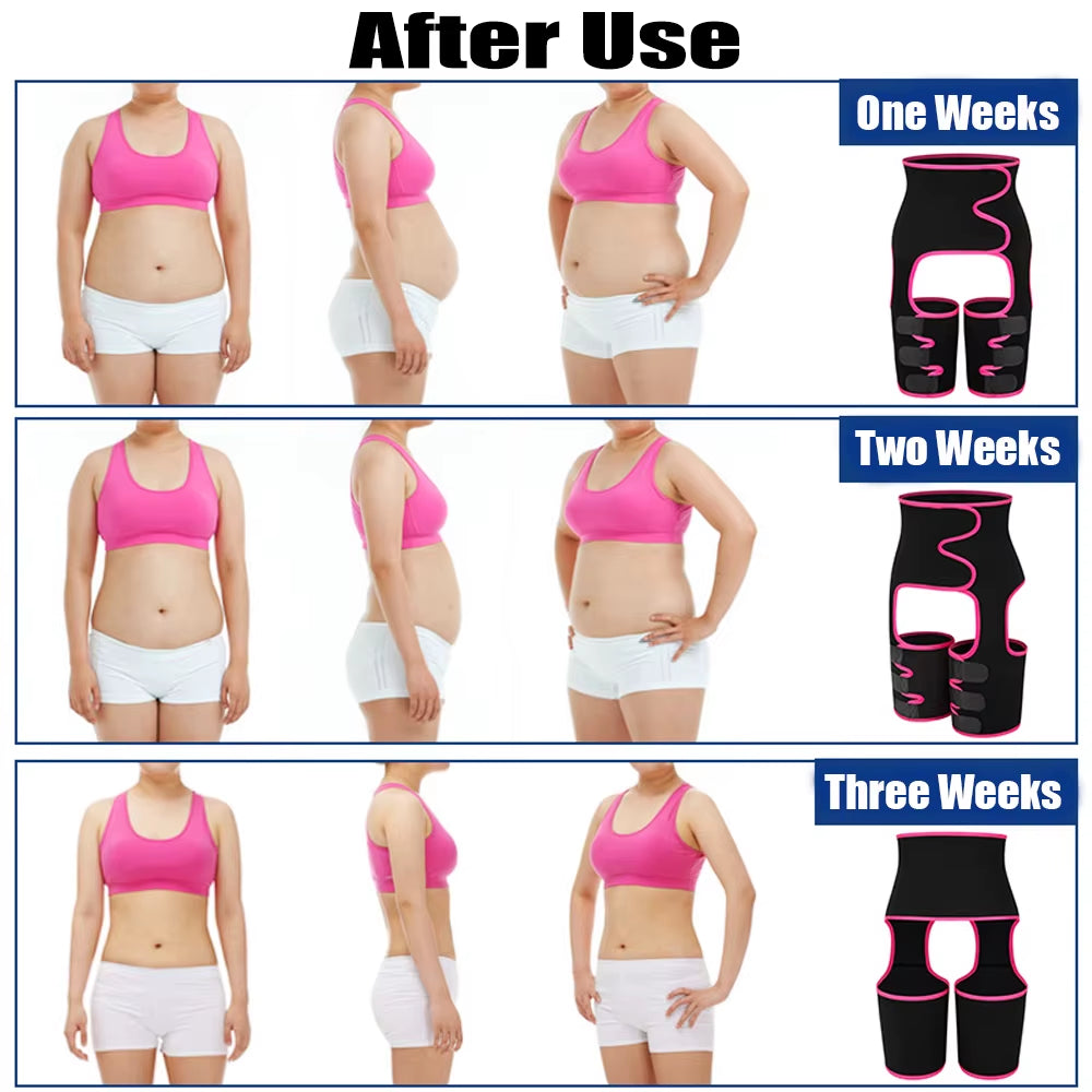 Body 3-In-1 Waist and Thigh Trimmer for Women Weight Loss Butt Lifter Waist Trainer Slimming Support Belt Hip Raise Shapewear