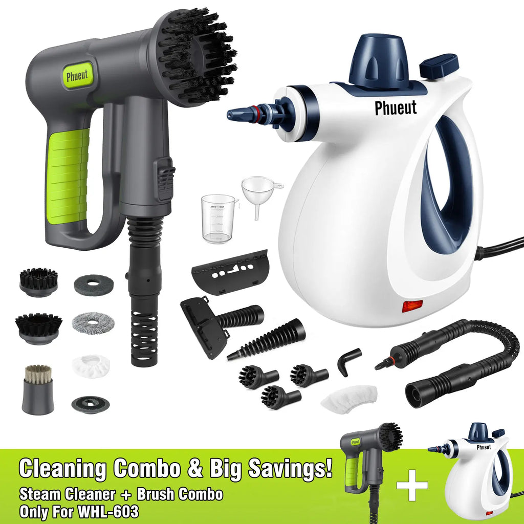 CleanPro Pressurized Handheld Steam Cleaner & Rechargeable Spin Scrubber – Powerful, Portable Cleaning for Every Surface