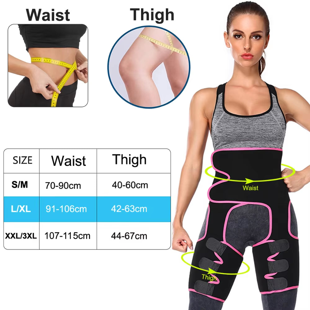 Body 3-In-1 Waist and Thigh Trimmer for Women Weight Loss Butt Lifter Waist Trainer Slimming Support Belt Hip Raise Shapewear