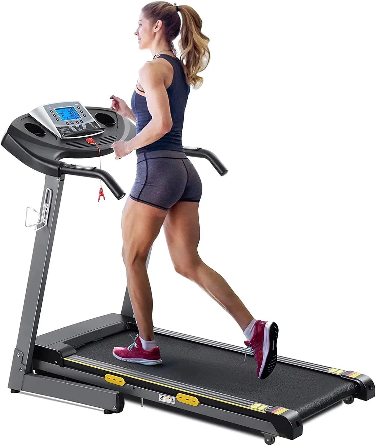 Treadmill with Incline Folding with 12 Level Automatic Incline 2.5Hp Power 8.5Mhp Speed Running Machine 15 Preset Training Program Electric Treadmill for Home Use